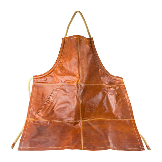 Grillschürze Büffelleder FUNKENFEUER, Farbe cognac