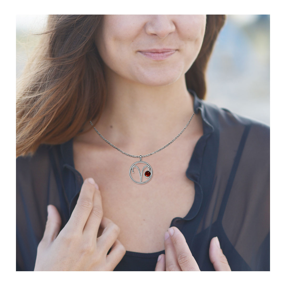 Kettenanhänger Sternzeichen Widder, mit Kette