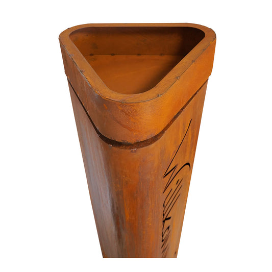 Edelrost Pflanzsäule Willkommen mit Schale