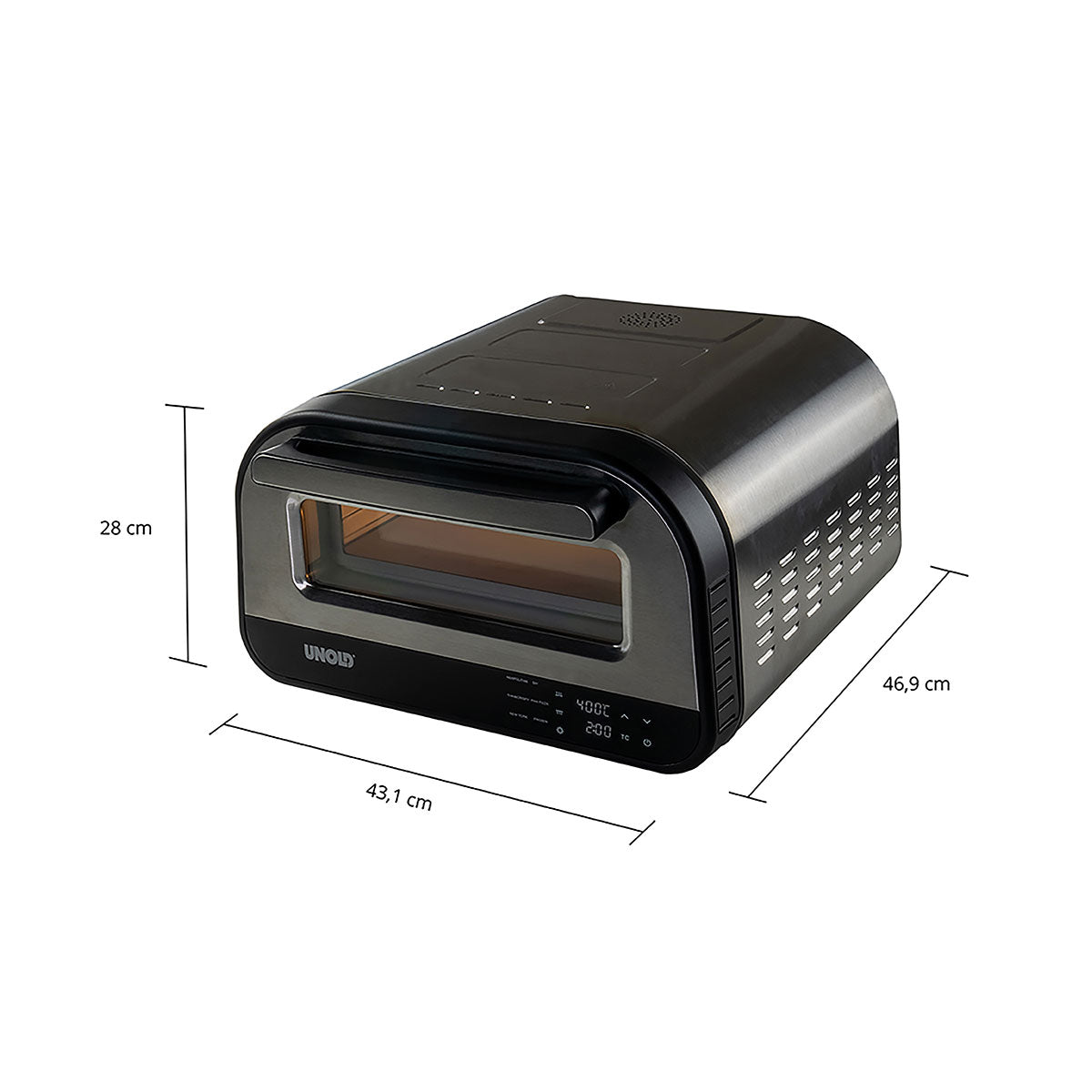Pizzaofen mit digitalem Touch-Control-Display