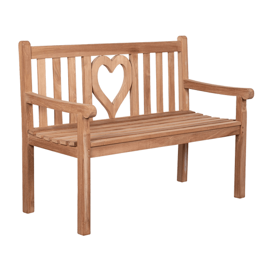 Teak-Gartenbank Herz