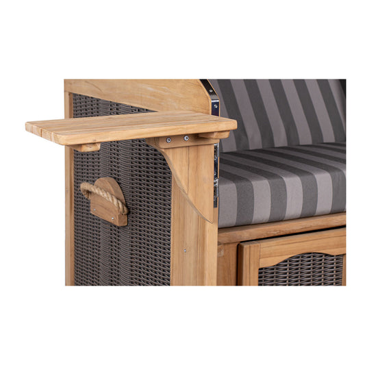 Strandkorb 2,5-Sitzer grau gestreift