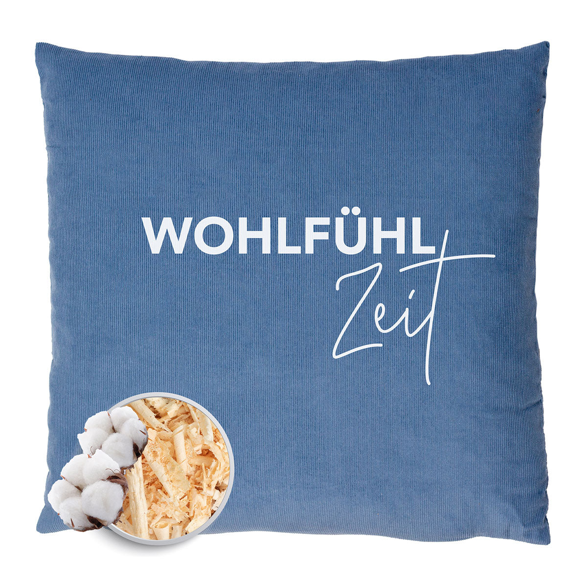 Feincord Zirbenkissen, jeans 30 x 30 cm