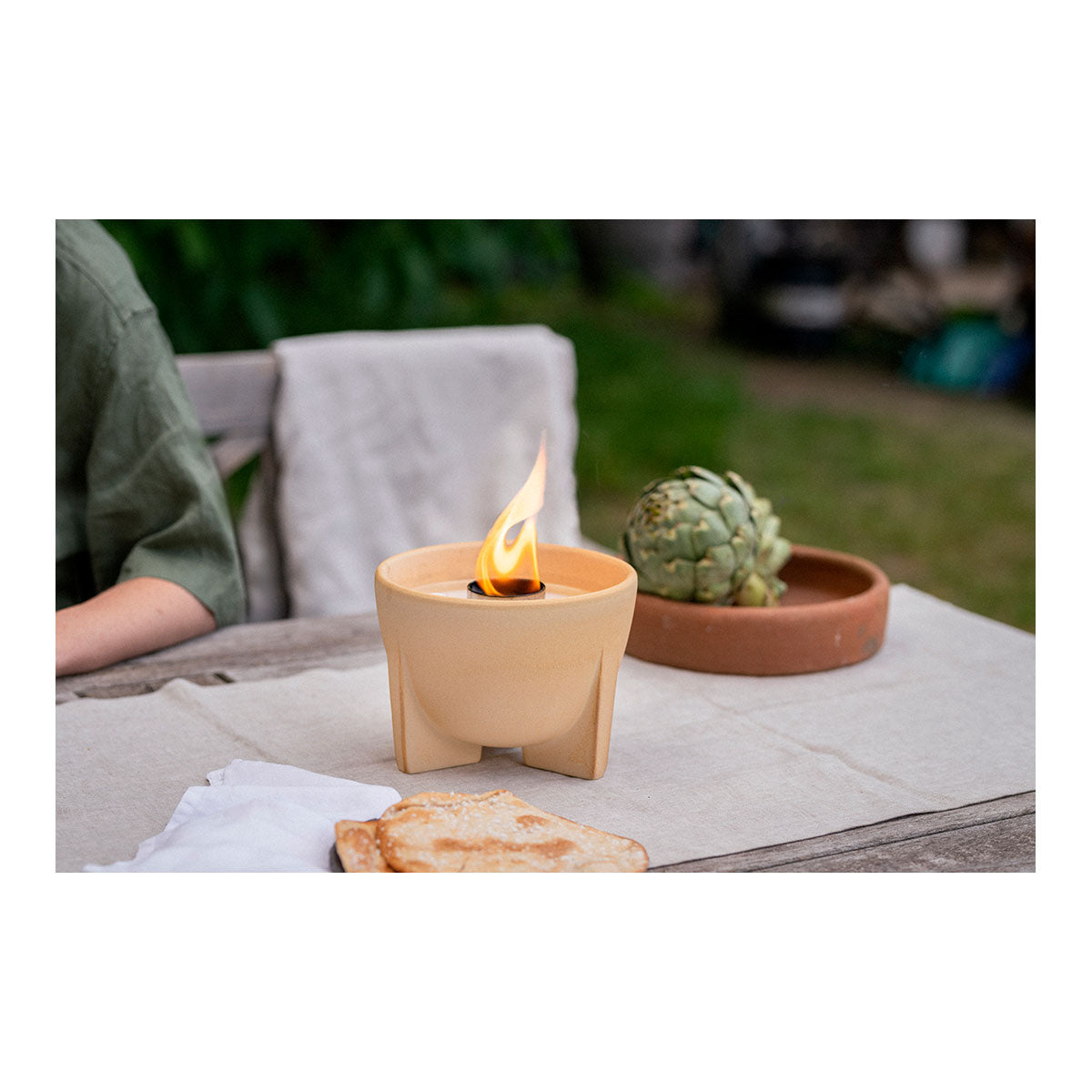 Schmelzfeuer (Outdoor) mit Deckel, CeraNatur, Brennmaterial Wachs