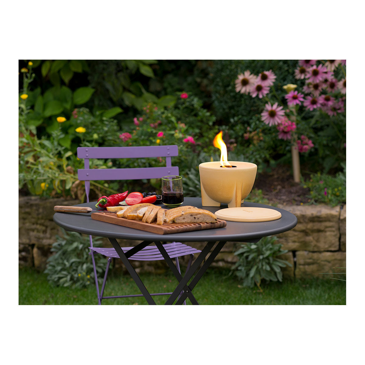 Schmelzfeuer (Outdoor) mit Deckel, CeraNatur, Brennmaterial Wachs