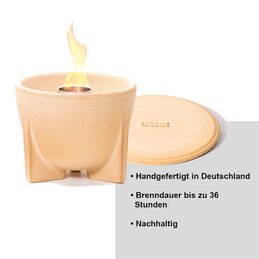 Schmelzfeuer (Outdoor) mit Deckel, CeraNatur, Brennmaterial Wachs