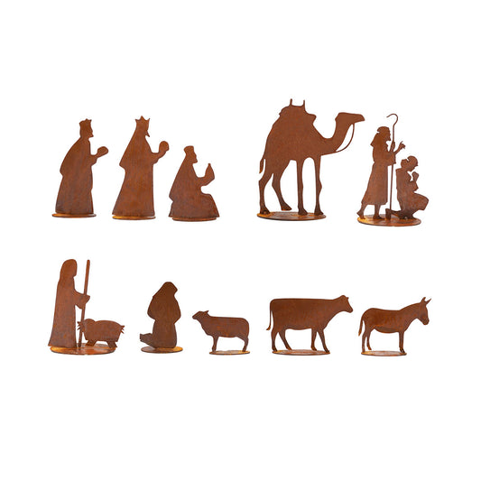 Krippe Israel, Holz – Edelrost, inkl. LED Beleuchtung