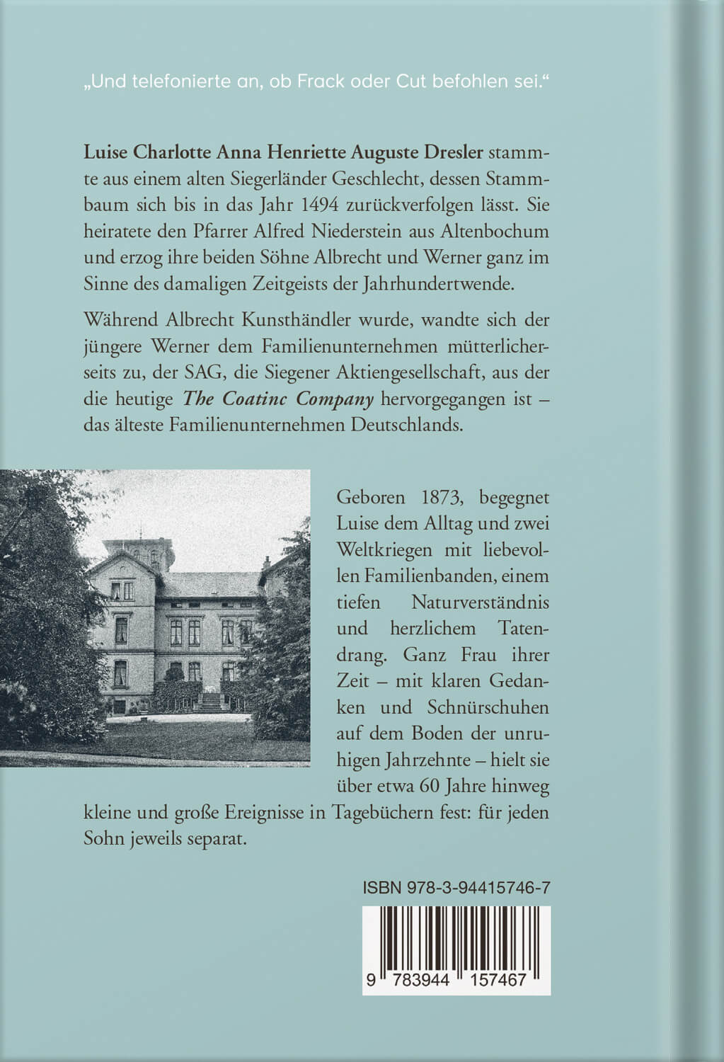Die Tagebücher der Luise Niederstein geb. Dresler für ihren Sohn Werner