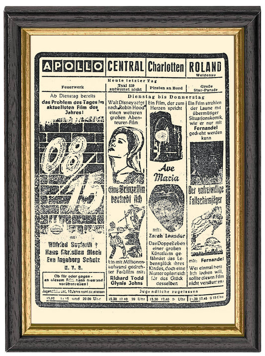 Historische Anzeigen im Rahmen