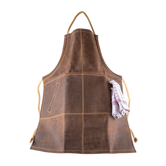 Grillschürze Büffelleder FUNKENFEUER, Farbe coffee