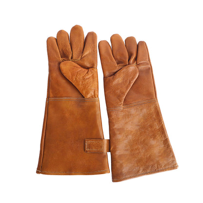 Grillhandschuhe Büffelleder, Farbe cognac