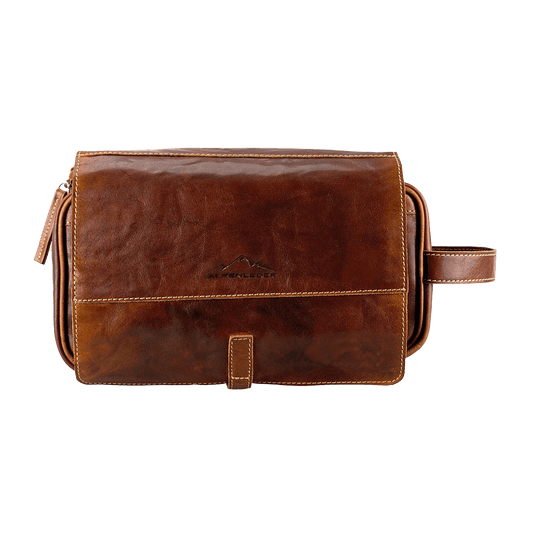 Kulturbeutel ROLL UP, Farbe cognac