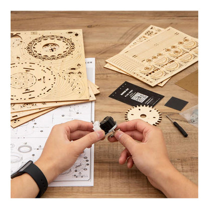 3D-Holzpuzzle, Karussell, beweglich, mit Musikwerk