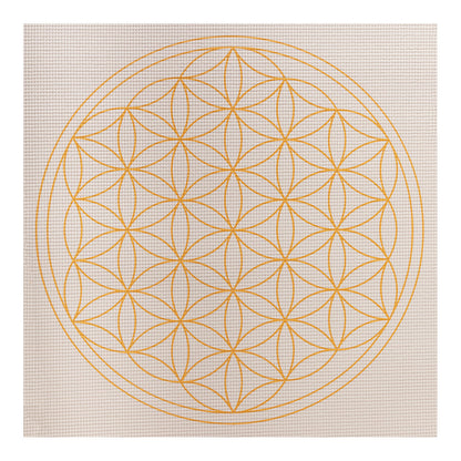 Yogamatte Blume des Lebens, silber