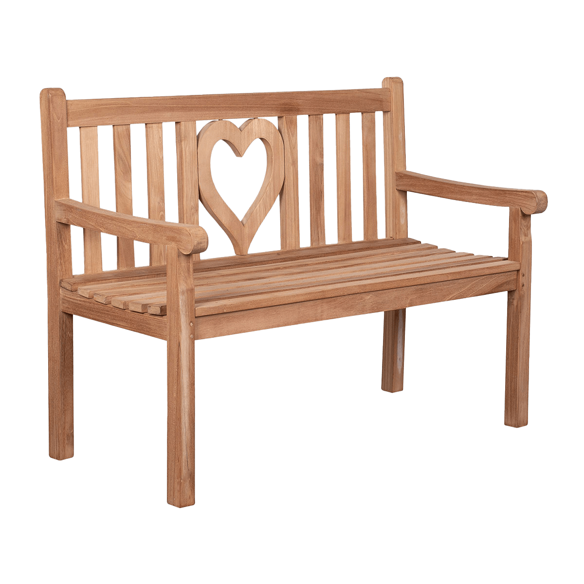 Teak-Gartenbank Herz