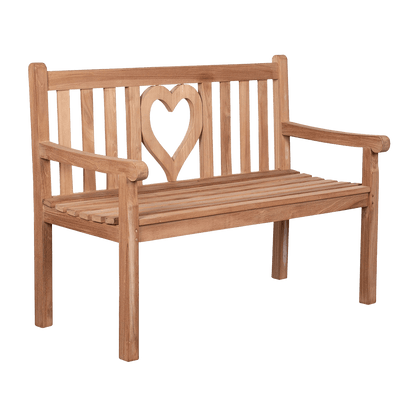 Teak-Gartenbank Herz