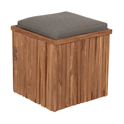 Teak-Box / -Hocker, inkl. Kissenauflage