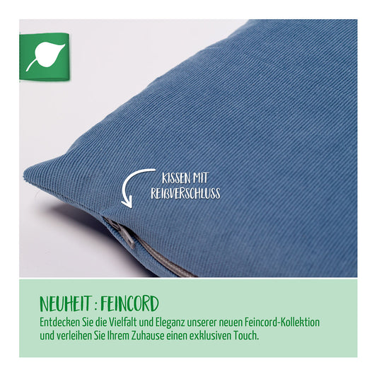 Feincord Zirbenkissen, jeans 30 x 30 cm