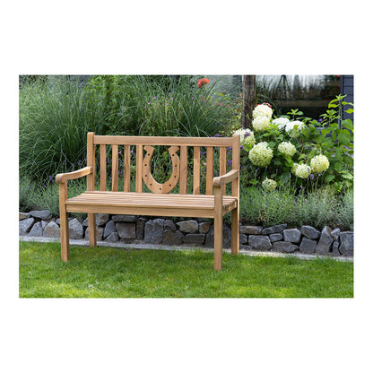 Teak-Gartenbank Hufeisen