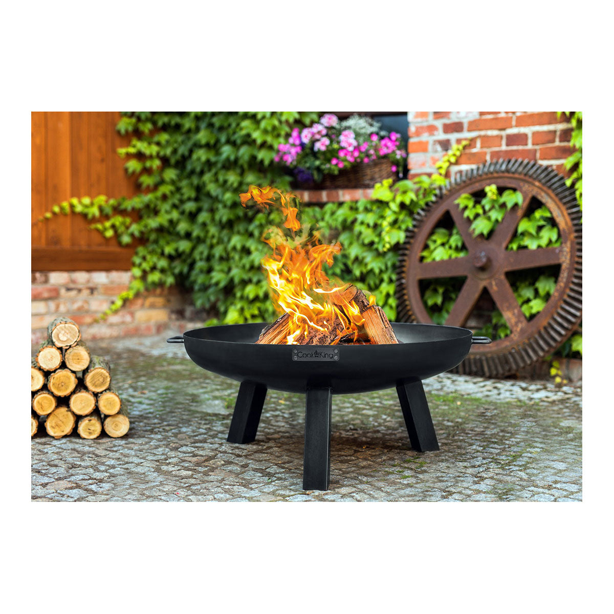 Feuerschale Connecticut rund mit Griffen – Ø 60 cm