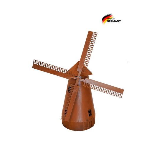 Drehbare Windmühle Edelrost, inkl. Beleuchtung