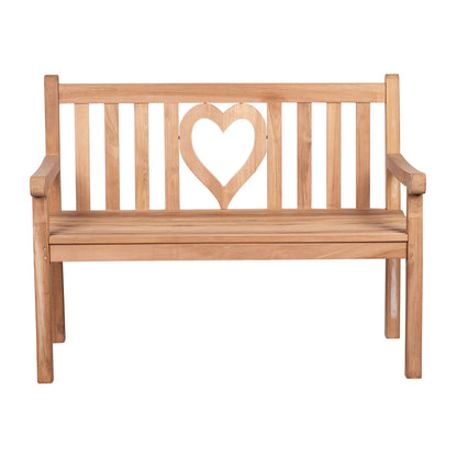 Teak-Gartenbank Herz