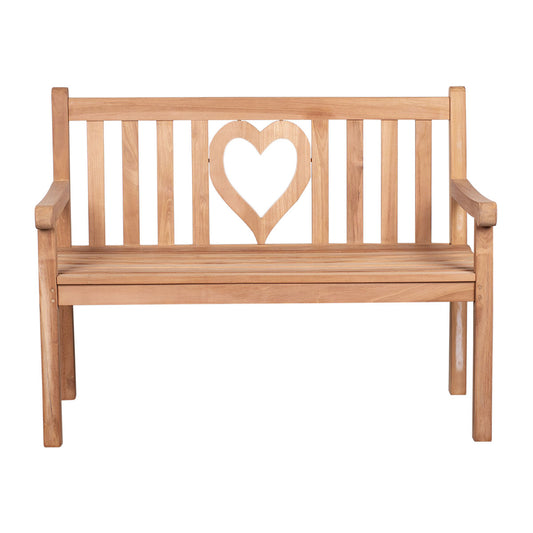 Teak-Gartenbank Herz