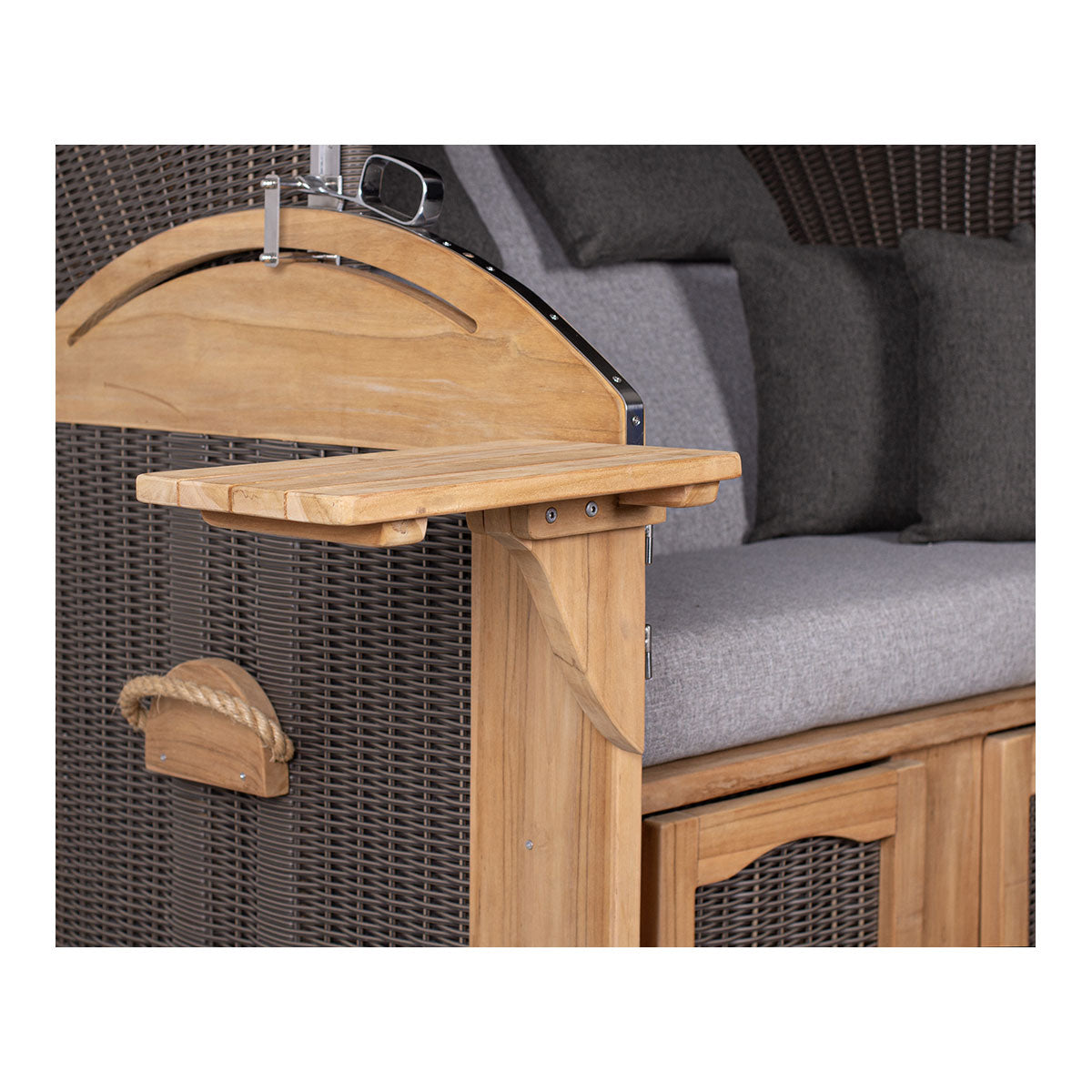 Strandkorb 2,5-Sitzer grau uni