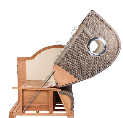 Strandkorb DÜNE, Design 01434 taupe-creme – inkl. gratis Feuerschale