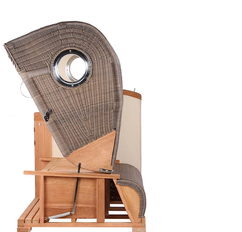 Strandkorb DÜNE, Design 01434 taupe-creme – inkl. gratis Feuerschale